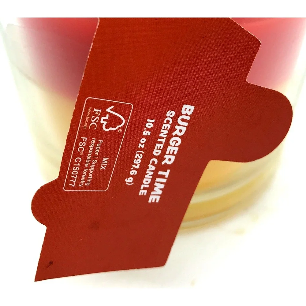 New Retro Red / Yellow BBQ Cheeseburger BBQ Food Candle